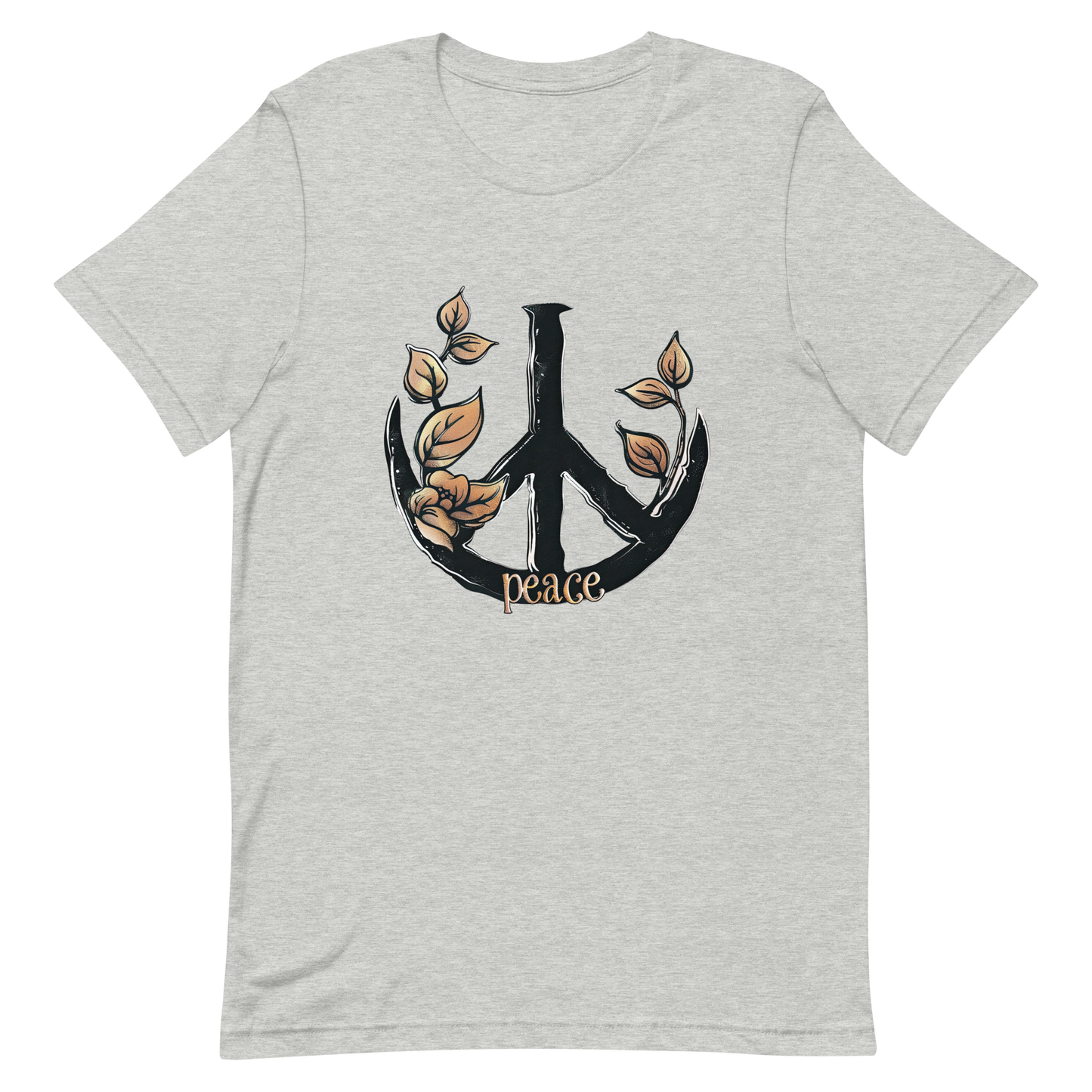 Nature-Infused Peace Symbol T-Shirt – Harmony Meets Style