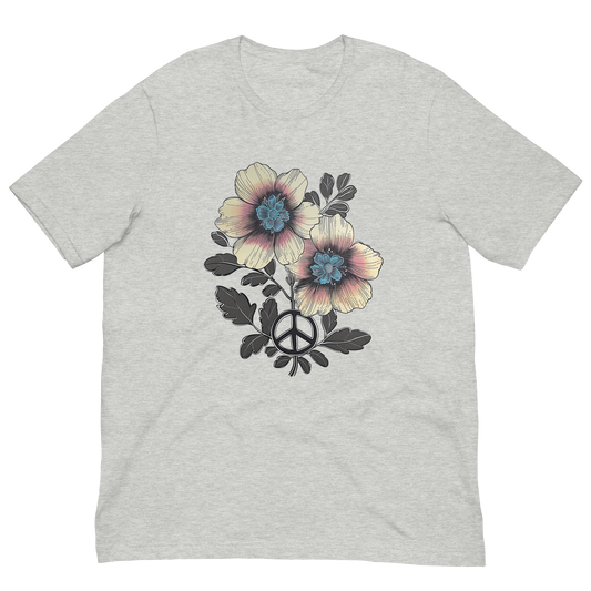 Floral Harmony Peace Symbol Unisex T-Shirt – Nature and Peace United