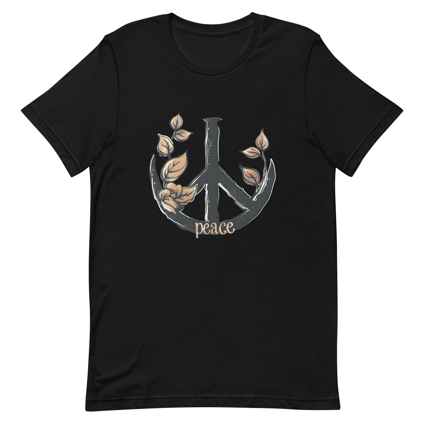 Nature-Infused Peace Symbol T-Shirt – Harmony Meets Style