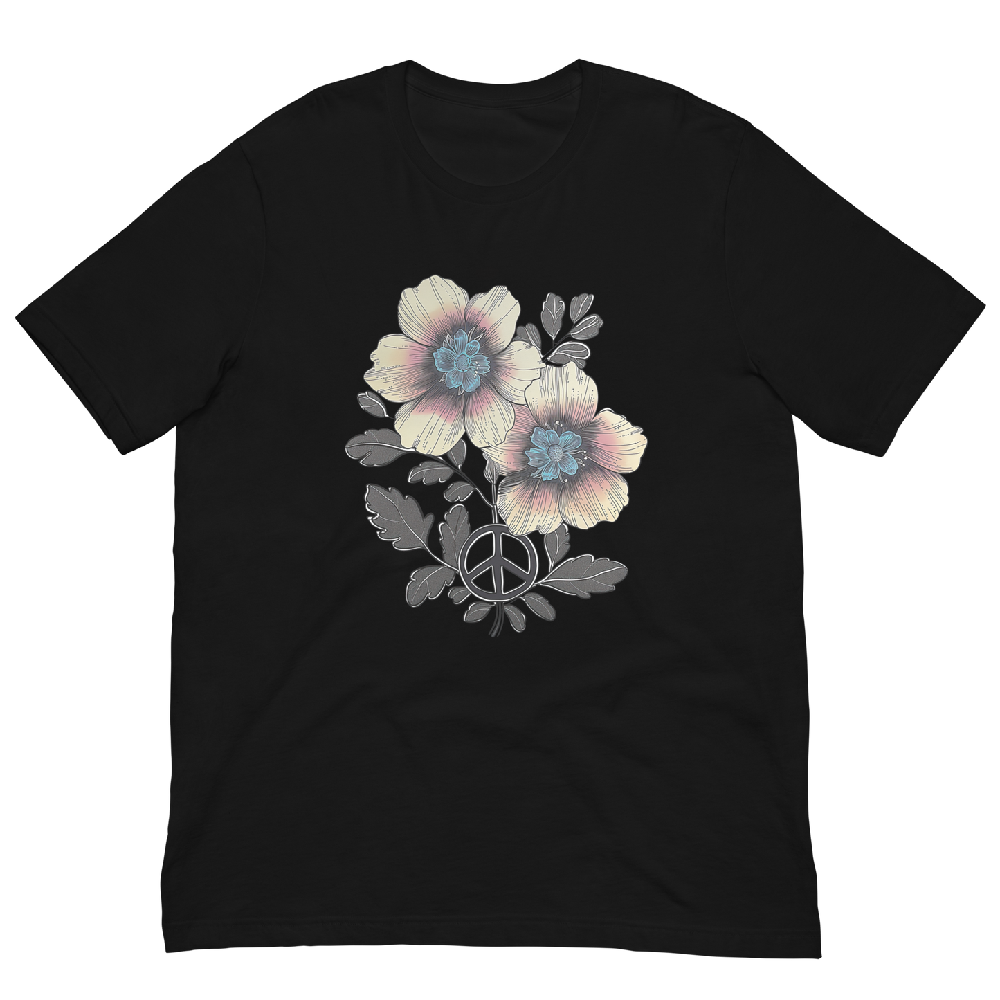 Floral Harmony Peace Symbol Unisex T-Shirt – Nature and Peace United