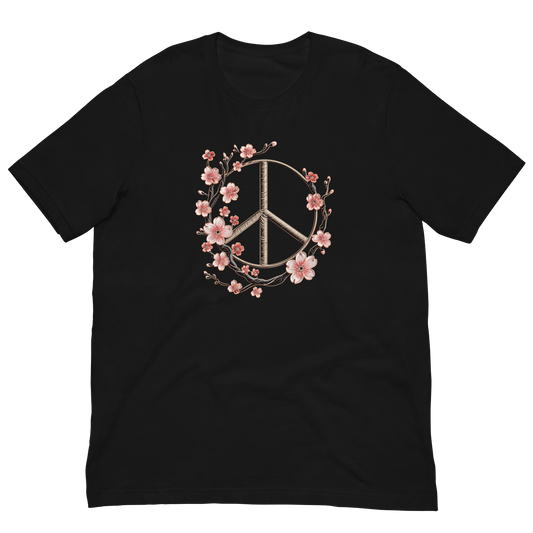 Floral Peace Symbol Unisex T-Shirt