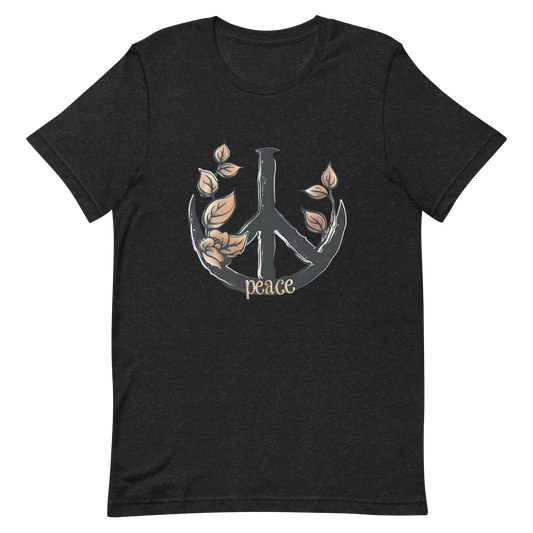 Nature-Infused Peace Symbol T-Shirt – Harmony Meets Style