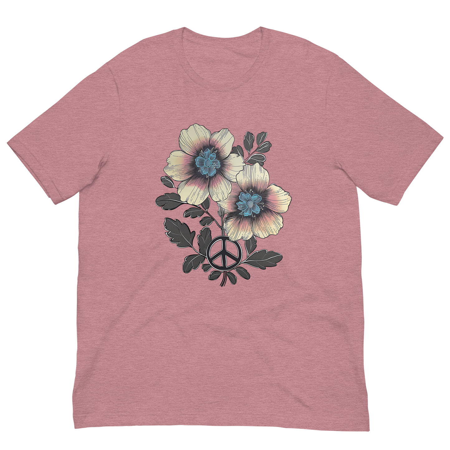 Floral Harmony Peace Symbol Unisex T-Shirt – Nature and Peace United