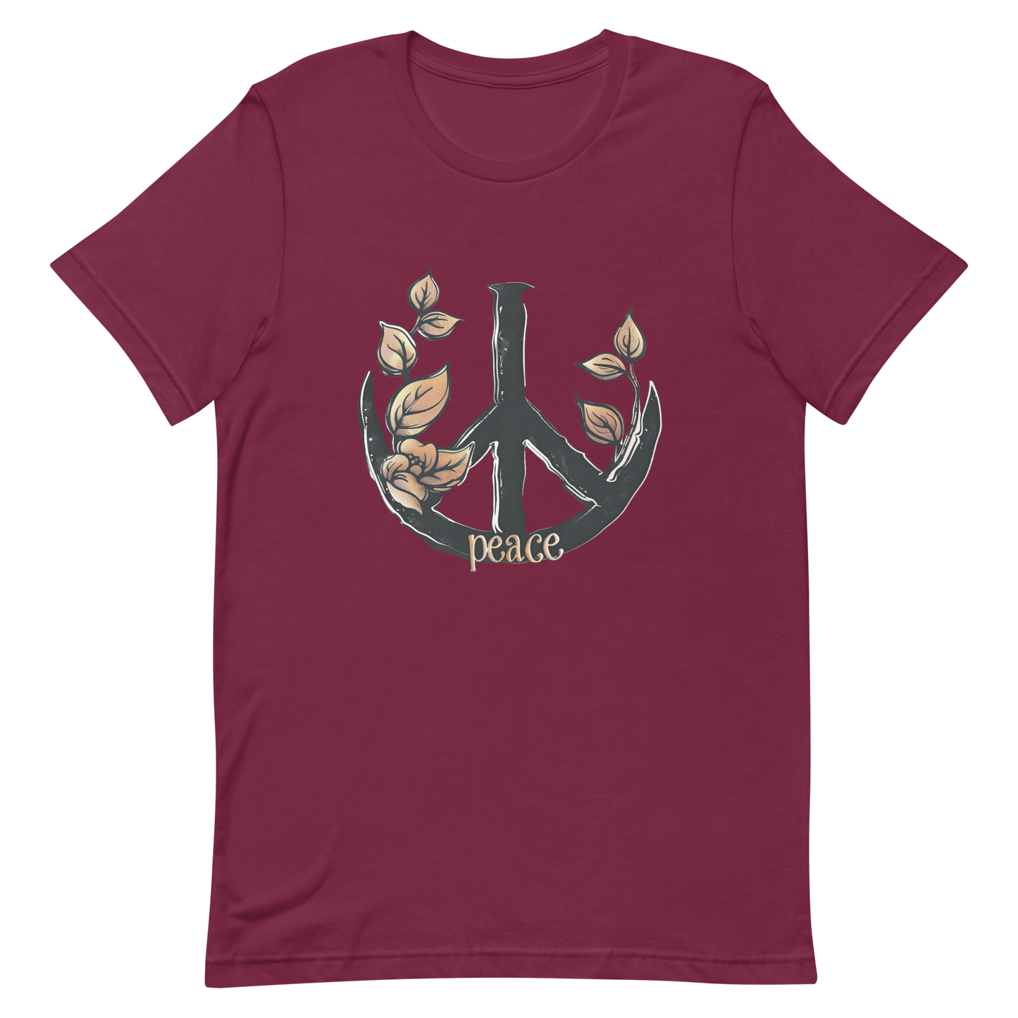 Nature-Infused Peace Symbol T-Shirt – Harmony Meets Style