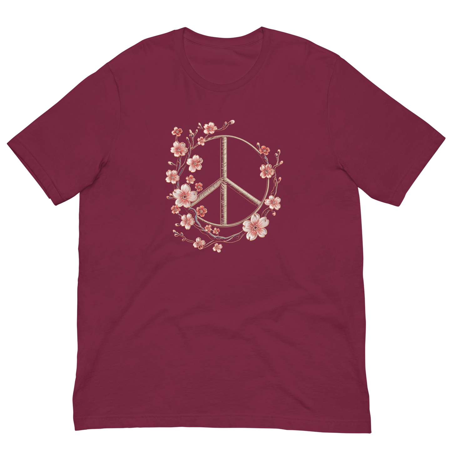 Floral Peace Symbol Unisex T-Shirt