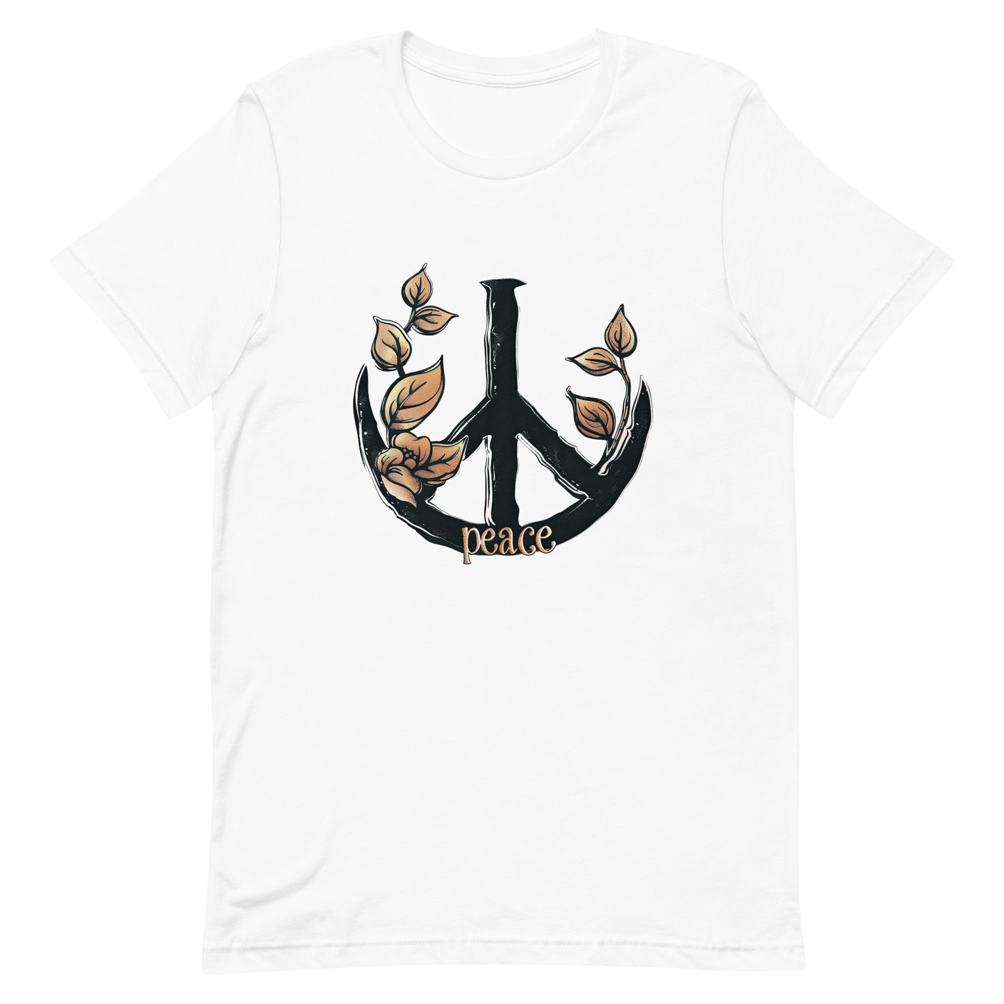 Nature-Infused Peace Symbol T-Shirt – Harmony Meets Style